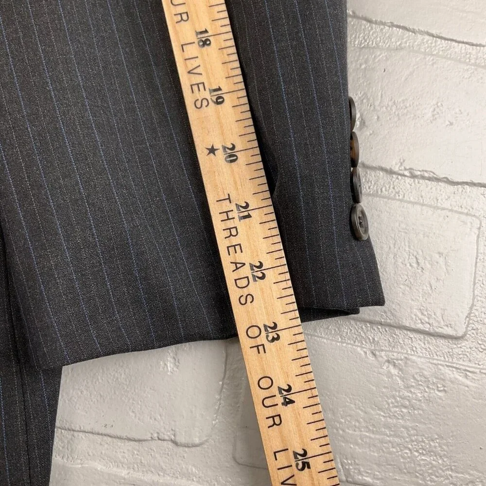 Ralph Lauren‎ Chaps Suit Men 42 34Wx28L Gray Blue Pinstripe Cashmere Wool Canada